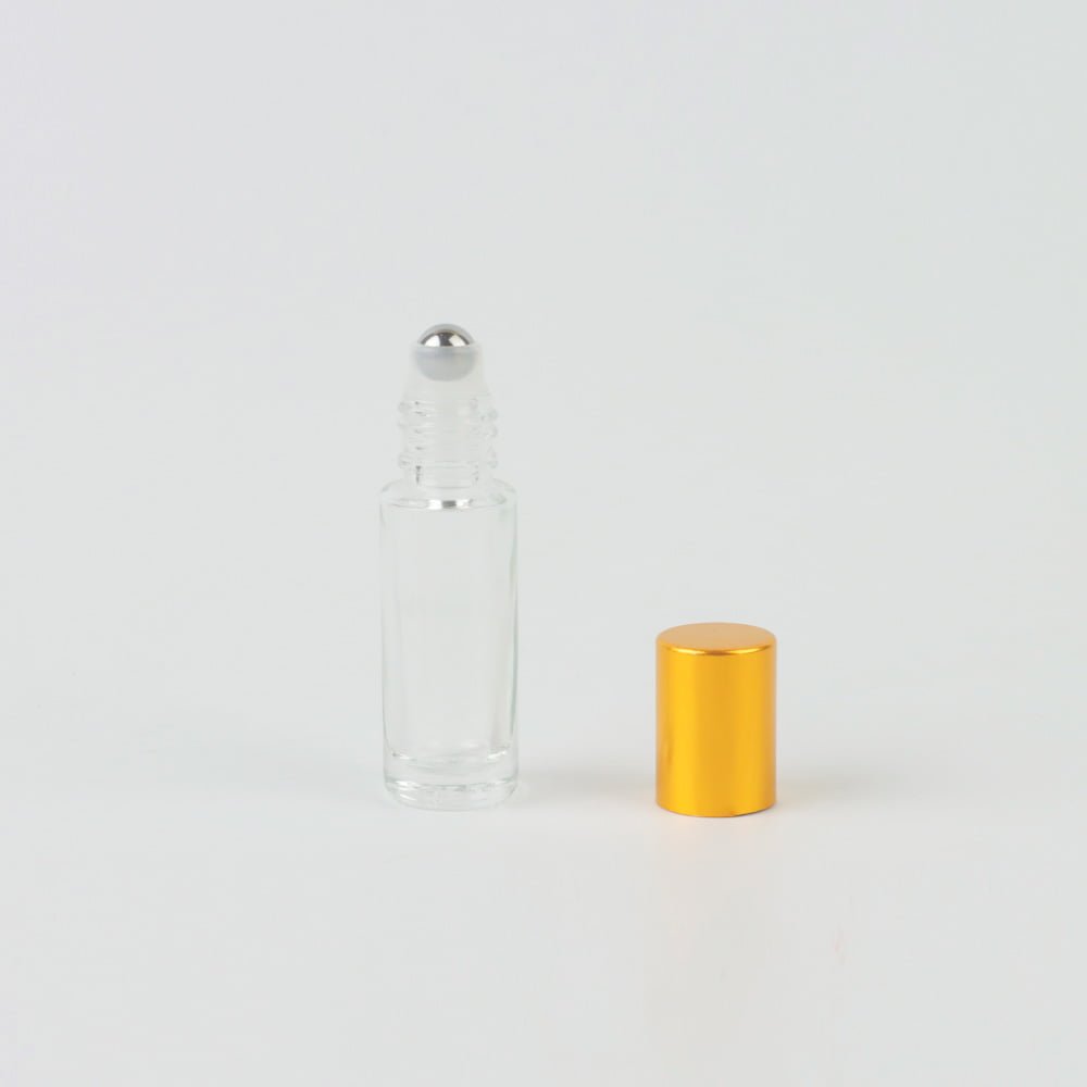 Glass roller bottle with metal cap - pursefragrance.com